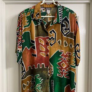 Caliche Brand Women's Multi-Color Rayon Blouse, Size 24W